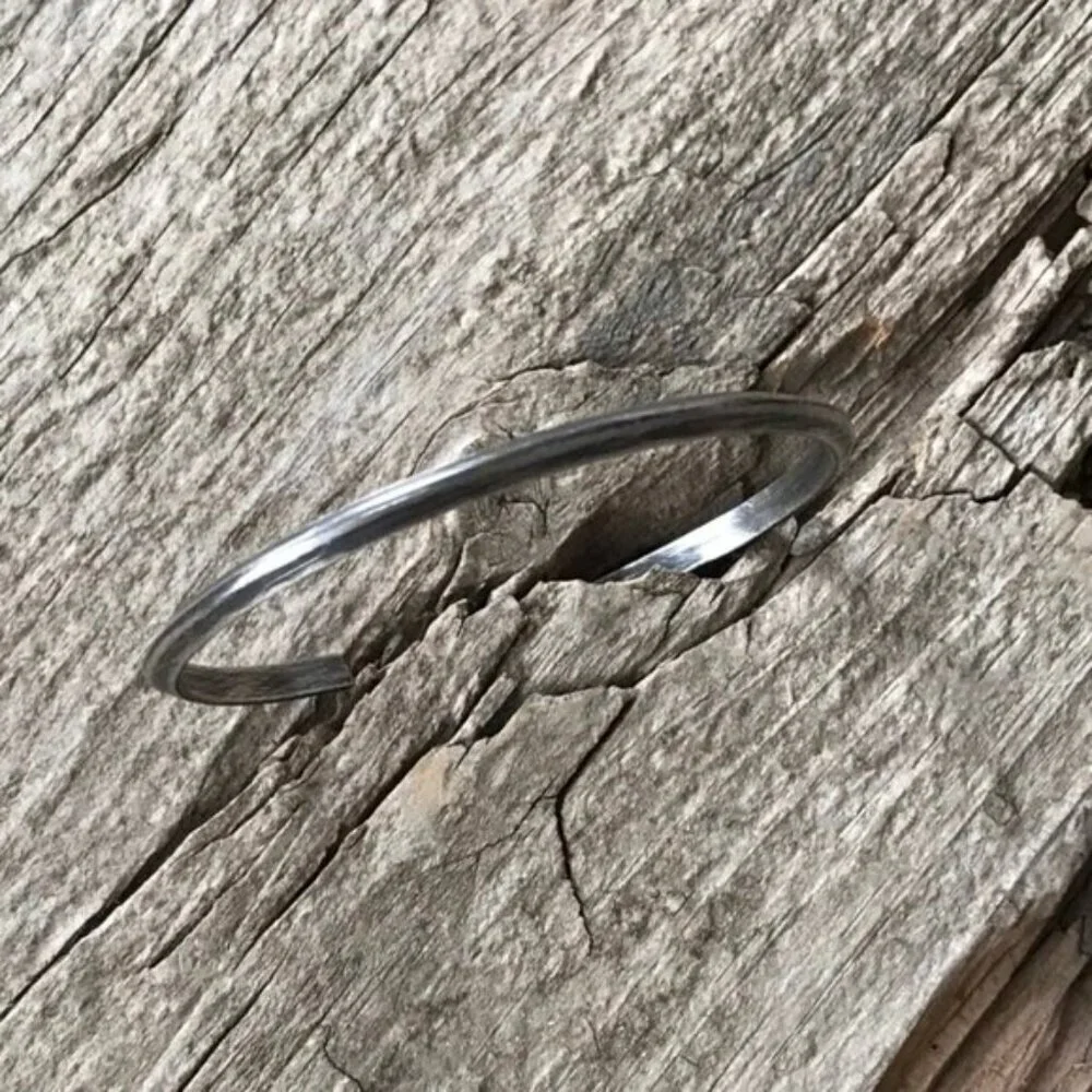 Sterling Silver Pyramid Open Cuff Bangle Bracelet